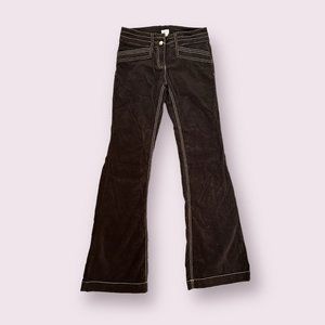 Cache Brown Velvet Wide Leg Pants Size 2 Dark Brown